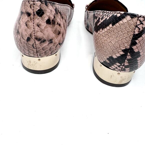 TORY BURCH Jessa Purple Velvet Pink Snake Reptile Heeled Loafer Size 7C - Picture 8 of 13